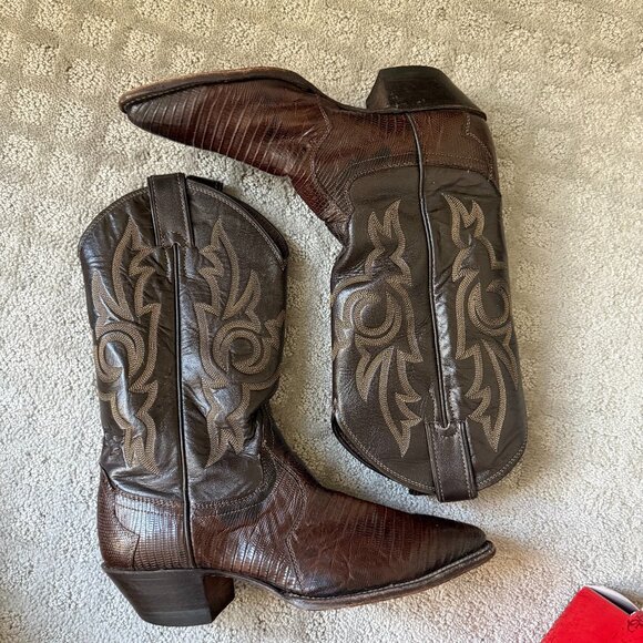 Vintage Lucchese Brown Leather Western BootsHandcraftedRare Timeless Class